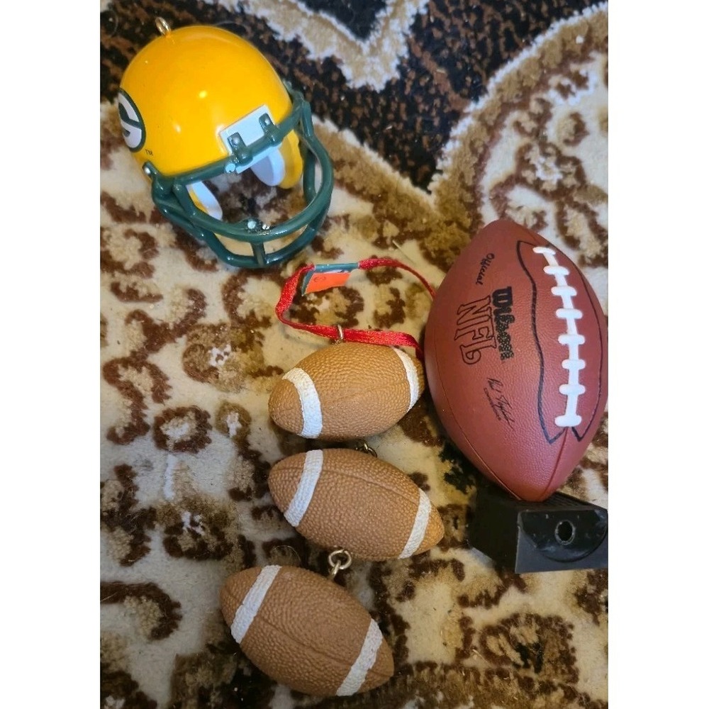 Green Bay Packers Ornament Lot Helmet Wilson Mini Football Christmas NFL Decor